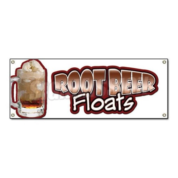 ROOT BEER FLOATS BANNER SIGN rootbeer float mug ice cream soda sundae cone